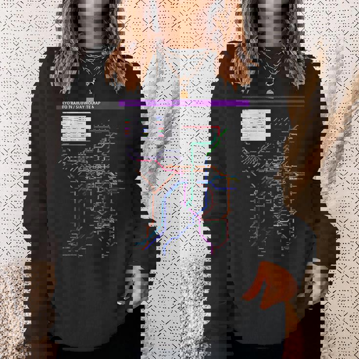 京都日本地下鉄鉄道おみやげ路線図 スウェットシャツ 彼女への贈り物