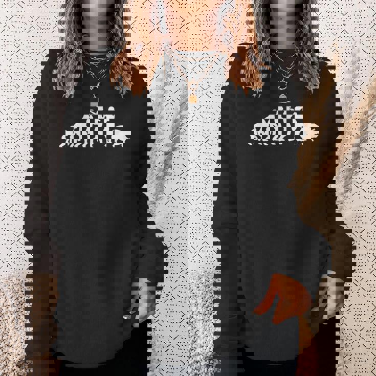 人が太い豚になる進化 スウェットシャツ 彼女への贈り物