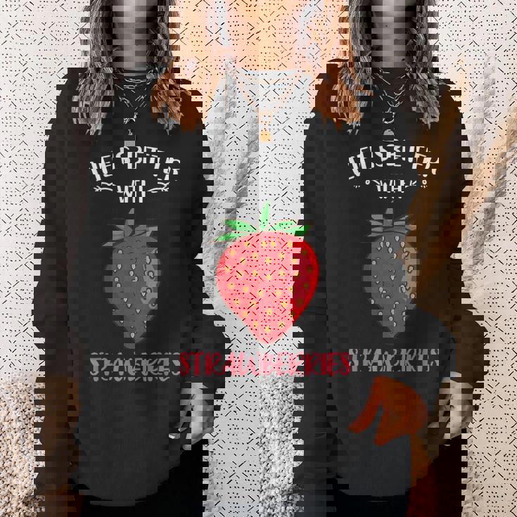 人生はイチゴとベターです スウェットシャツ 彼女への贈り物