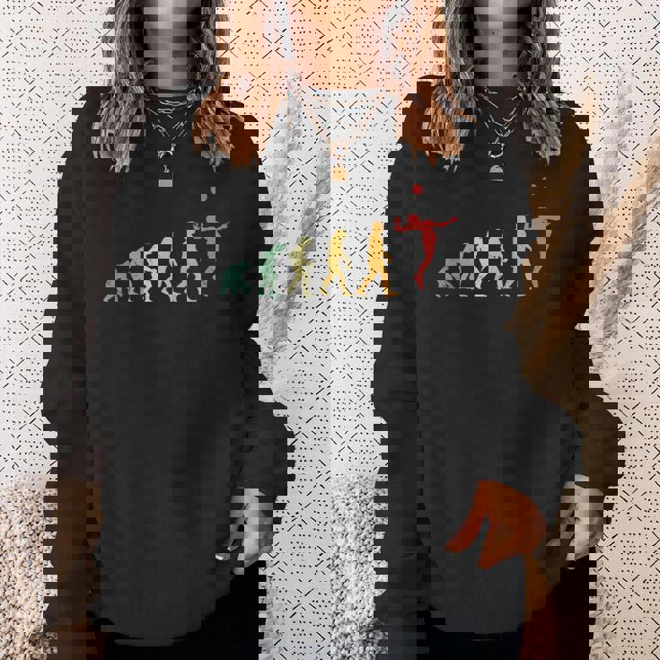 人類の進化 バレーボール バレーボール好き 趣味 おもしろ レトロ サーブ バレーボール部 ビーチバレー バレー好き スウェットシャツ 彼女への贈り物