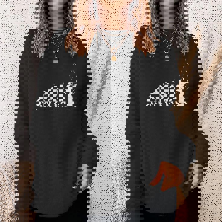 人類の進化 弓道 弓術 弓道好き 騎射 歩射 堂射 弓道部 弓道サークル 古武術 和弓 エボリューション スウェットシャツ 彼女への贈り物