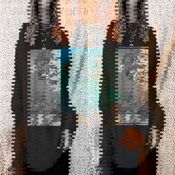 仏 大仏像 仏教 禅 瞑想 スウェットシャツ 彼女への贈り物