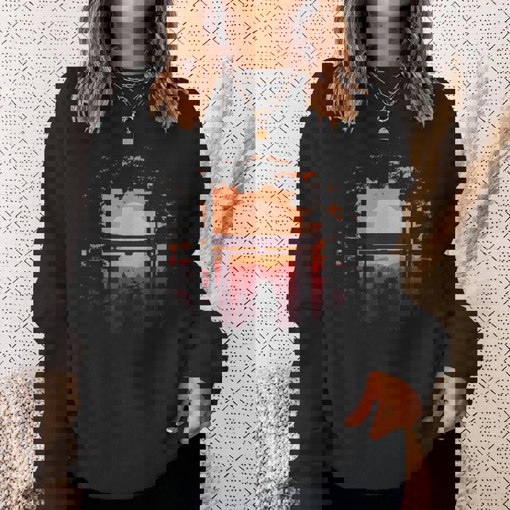 伝統的な日本の侍 日没と鳥居 スウェットシャツ 彼女への贈り物