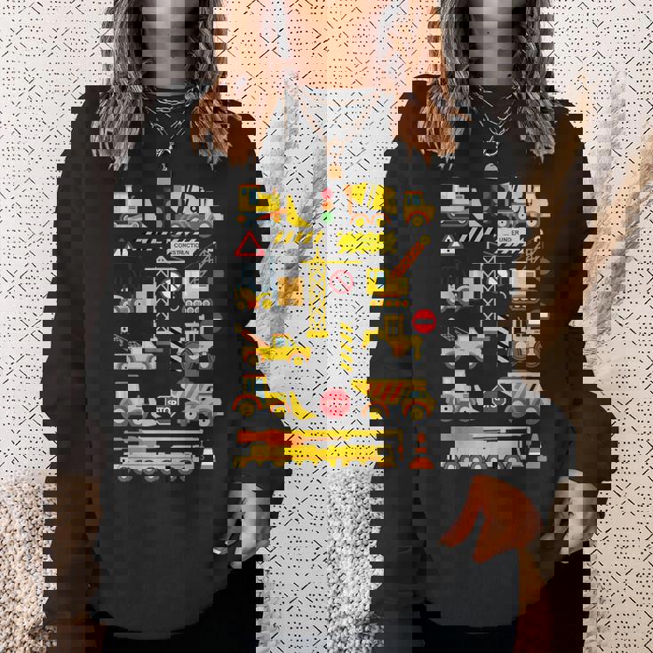 働く車 工事車両 面白いtシャツ イラスト かわいい キッズ 子供用 メンズ おもしろグッズ 子供 男の子 スウェットシャツ 彼女への贈り物