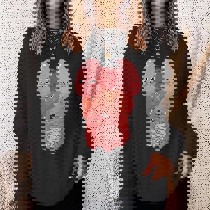 内臓 面白い 人体 解剖学 微笑 スウェットシャツ 彼女への贈り物