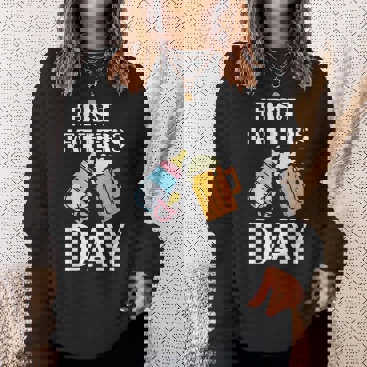初めての父の日 ビール ミルク 新しいお父さん お父さん 若い親 スウェットシャツ 彼女への贈り物