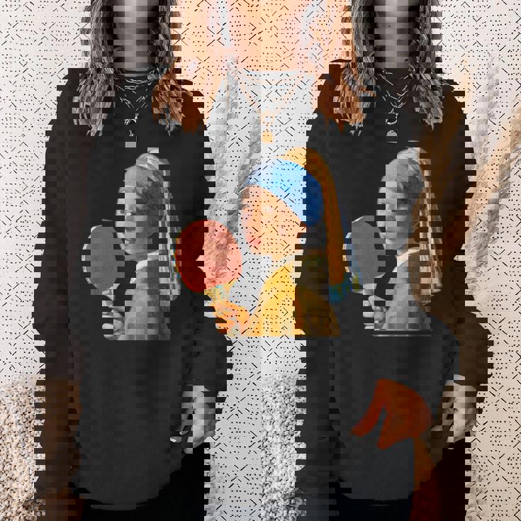 卓球 面白いtシャツ ボール ピンポン おもしろ 服 ネタ メンズ 卓球部 おもしろグッズ 大人 子供 スウェットシャツ 彼女への贈り物