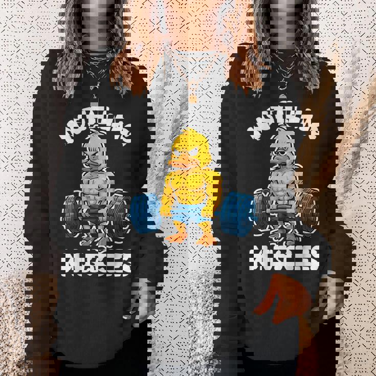 取り付け 筋肉 アヒル ウェイトリフティング フィットネス ジム 男の子 男性 スウェットシャツ 彼女への贈り物