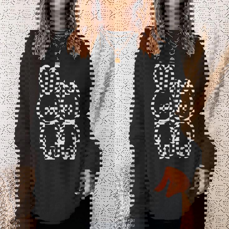 可愛いカワイイ Y2k コケット猫 うさぎと猫 スウェットシャツ 彼女への贈り物