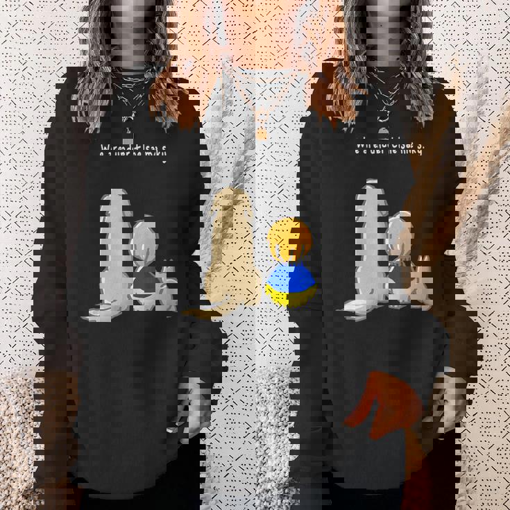 同じ空の下白文字 ウクライナ 反戦 平和 希望 仲間 家族 犬 猫 メンズ レディース キッズ スウェットシャツ 彼女への贈り物