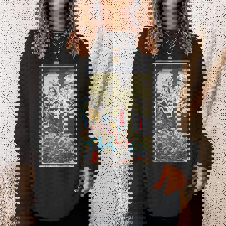 善知鳥安方忠義伝 歌川国芳 国芳スケルトンスペクター日本の浮世絵アートプリント スウェットシャツ 彼女への贈り物