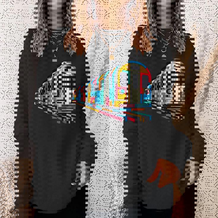 地下鉄 列車 地下鉄 機関車 鉄道愛好家 スウェットシャツ 彼女への贈り物