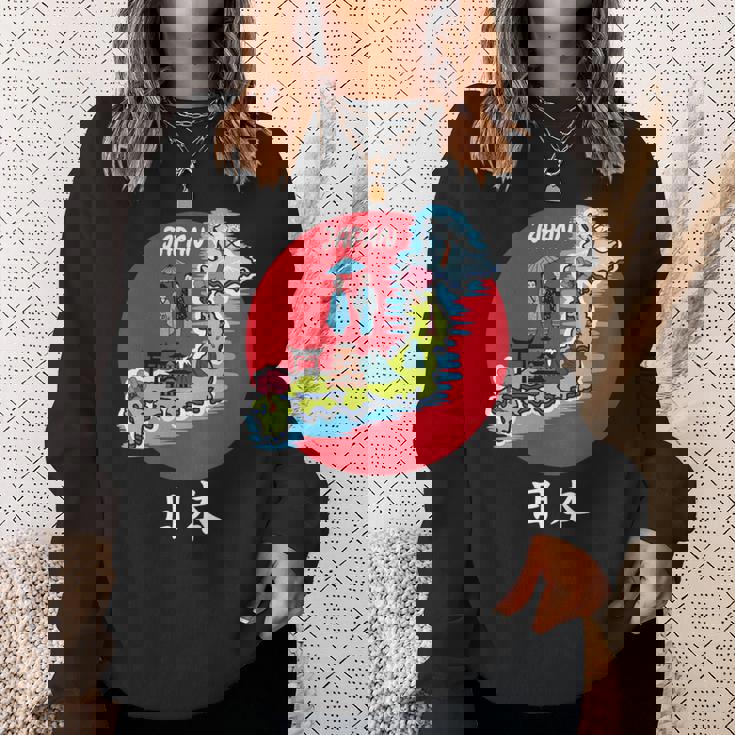 地図舞妓 日本のお土産 長袖tシャツ スウェットシャツ 彼女への贈り物