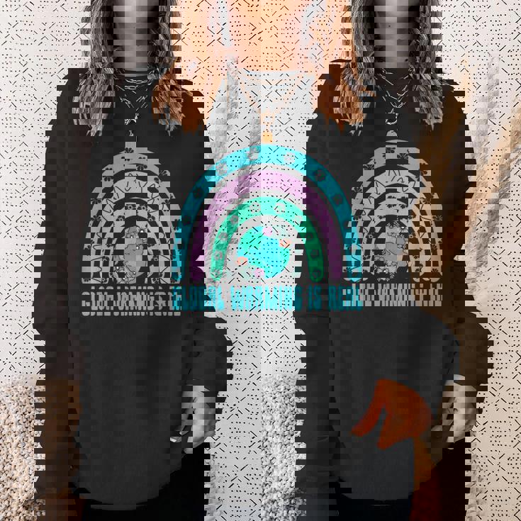 地球温暖化は本当の木の生態系と森の生態系 スウェットシャツ 彼女への贈り物