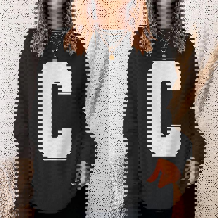 大文字 C アルファベット モノグラム イニシャル スウェットシャツ 彼女への贈り物