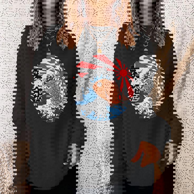 大漁旗 魚 鯛 旗 イラスト 波 ソーラン節 かわいい おもしろ おしゃれ スウェットシャツ 彼女への贈り物
