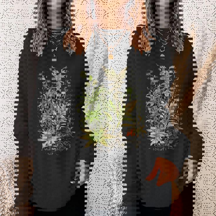 大麻植物とつぼみ 420 草 麻 サティバ インディカ ポットヘッド スウェットシャツ 彼女への贈り物