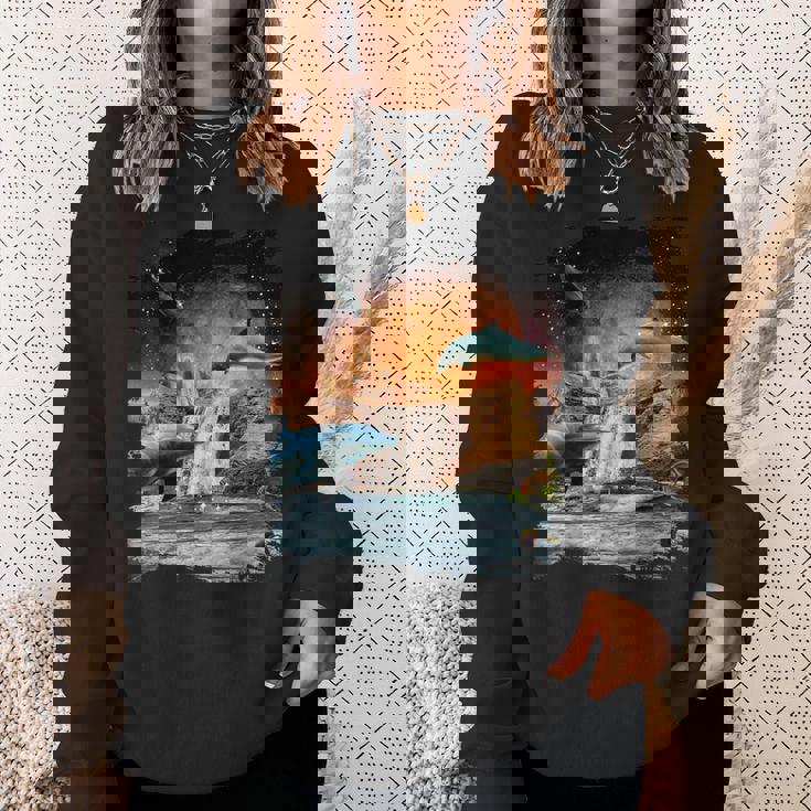 天体金星イルカ、宇宙惑星銀河ドルフィンズ スウェットシャツ 彼女への贈り物