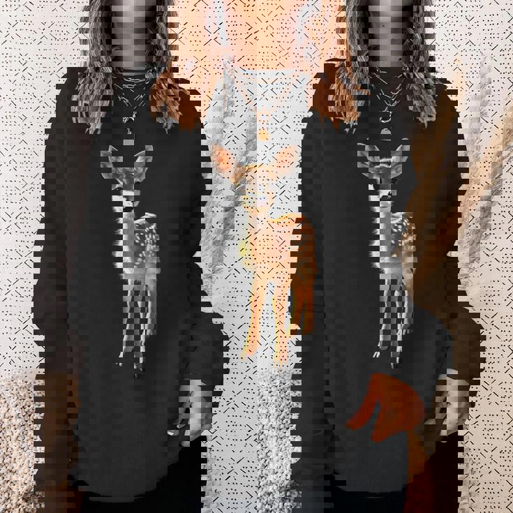 子鹿愛好家のためのロー鹿 ローバック鹿 子鹿 スイート鹿 スウェットシャツ 彼女への贈り物