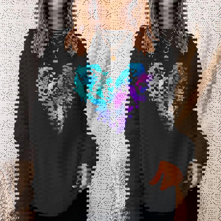 宇宙 ウーパールートル かわいいウーパールーパー ハート 水彩 ウーパールーパー スウェットシャツ 彼女への贈り物