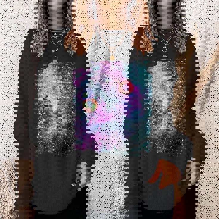 宇宙のかわいいアストロ宇宙猫 スウェットシャツ 彼女への贈り物