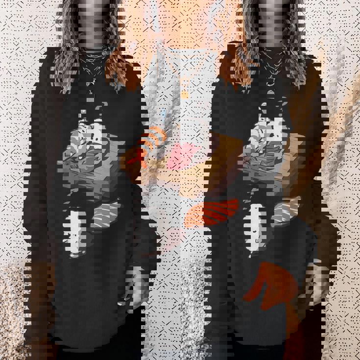 寝ぼける 寿司 すし えび サーモン まぐろ スウェットシャツ 彼女への贈り物