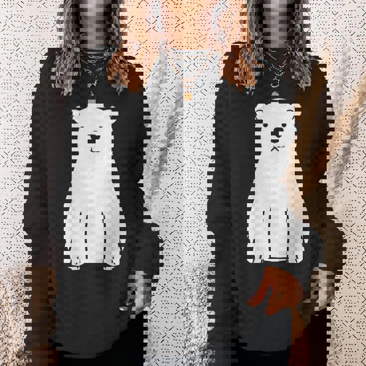 小さなシロクマ かわいいミニマリスト シンプルなシロクマ スウェットシャツ 彼女への贈り物