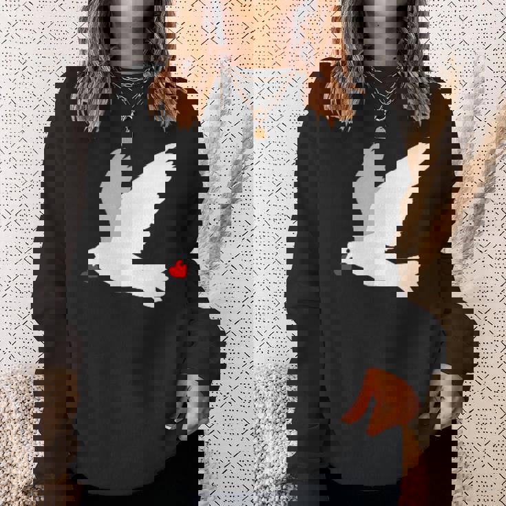 平和への愛を込めた白い鳩 スウェットシャツ 彼女への贈り物