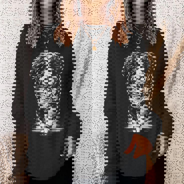 幸せなポーズでかわいいバーニーズマウンテンドッグ スウェットシャツ 彼女への贈り物