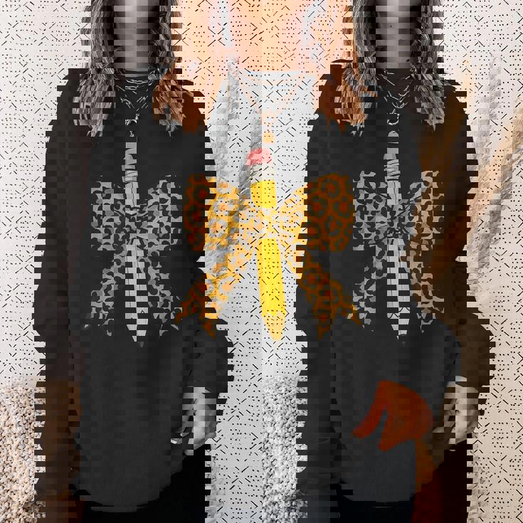 弓鉛筆 ヒョウ柄 初日 新学期 スウェットシャツ 彼女への贈り物