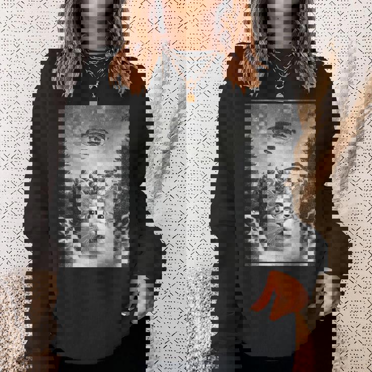 怖い猫 エイリアン Ufo 宇宙愛好家 面白い スウェットシャツ 彼女への贈り物