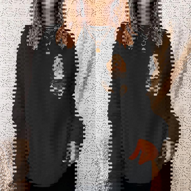 恋人のためのポケットに入った面白いイングリッシュコッカースパニエル スウェットシャツ 彼女への贈り物