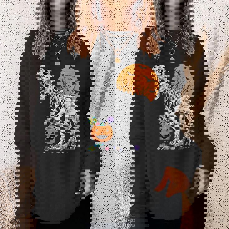 恐竜 T-Rex スケルトン 古代 科医 恐竜 怖い ハロウィン スウェットシャツ 彼女への贈り物