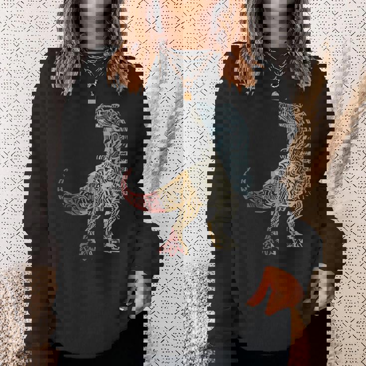 恐竜 レトロスタイル ビンテージ スウェットシャツ 彼女への贈り物