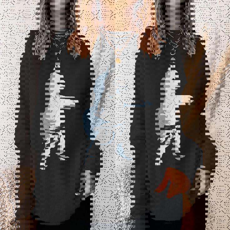 愉快な空手犬 日本のスピッツ スウェットシャツ 彼女への贈り物