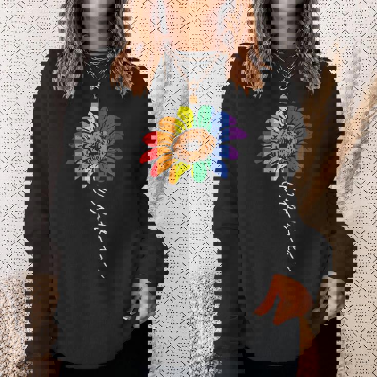 愛のヒマワリ 花柄 Lgbtq レインボーフラッグ ゲイプライド アライ スウェットシャツ 彼女への贈り物