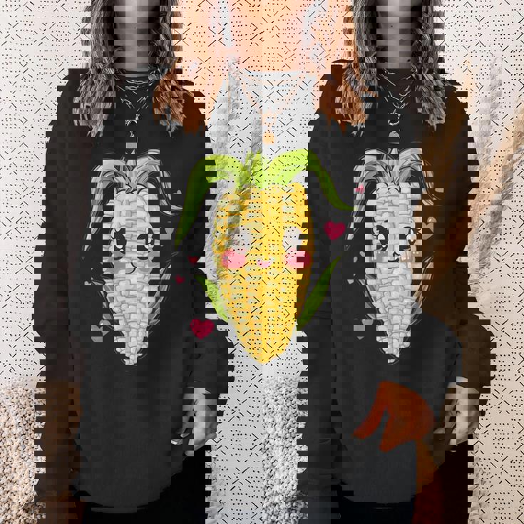 愛らしいかわいいコーンのハート付き。 スウェットシャツ 彼女への贈り物