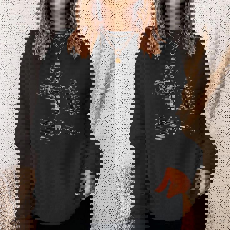 拳銃図 スウェットシャツ 彼女への贈り物