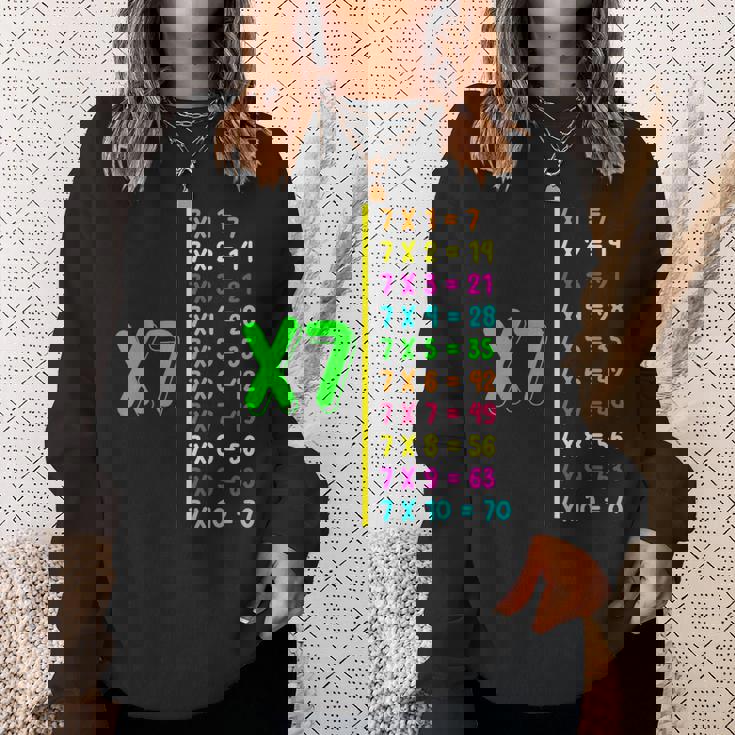 掛け算表7 小学生 算数の日 キッズ 男の子 スウェットシャツ 彼女への贈り物