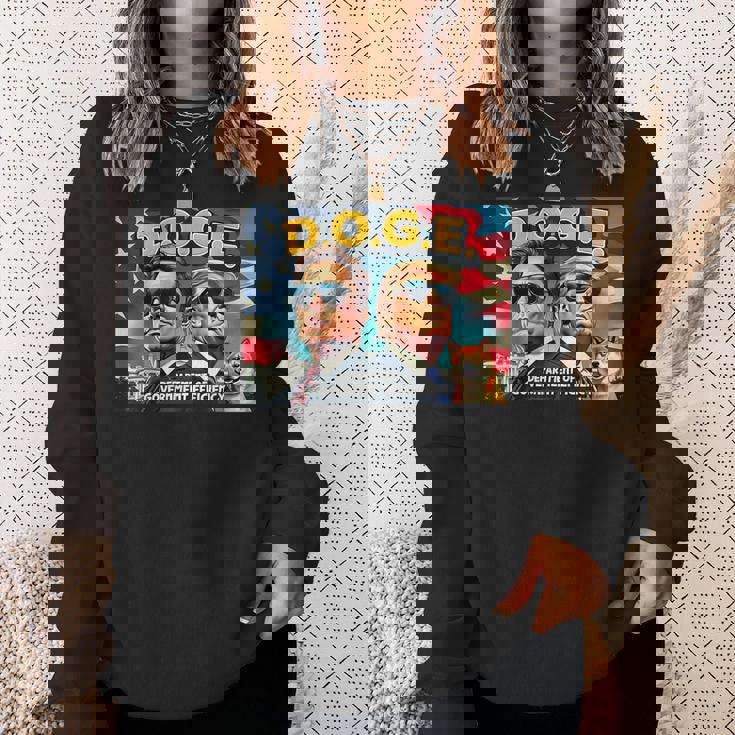 政府効率省 イーロン・マスク・ドナルド・トランプ スウェットシャツ 彼女への贈り物