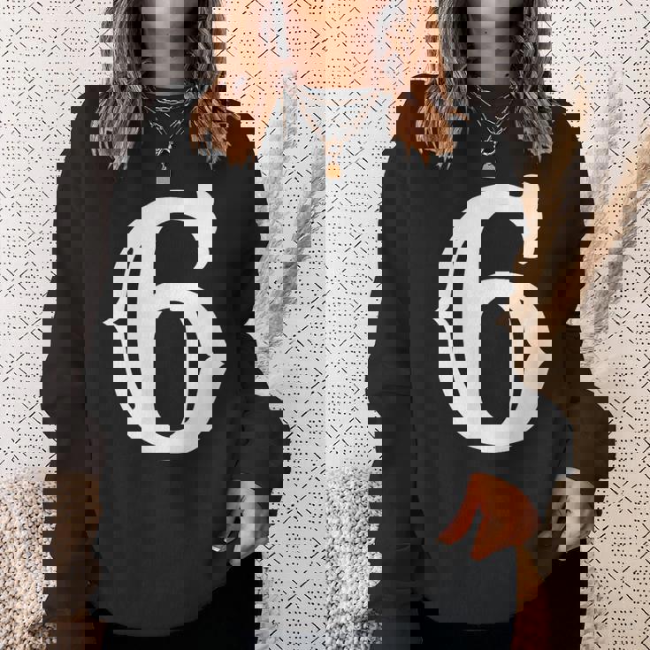 数字 6 インチ 白 大 太字 アメリカ 西部 スタイル フォント スウェットシャツ 彼女への贈り物