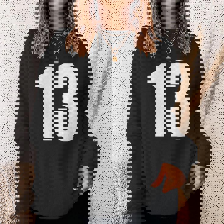 数字 Nhirn 数字 13 プレーン 白 数字 スウェットシャツ 彼女への贈り物