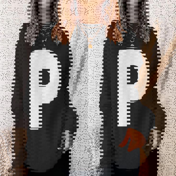 文字p 大文字 アルファベット モノグラム イニシャル スウェットシャツ 彼女への贈り物