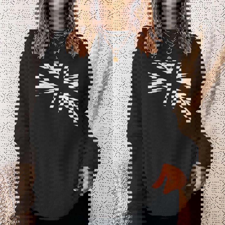 旗愛好家のためのユニオンジャックのホワイトデザイン。 スウェットシャツ 彼女への贈り物