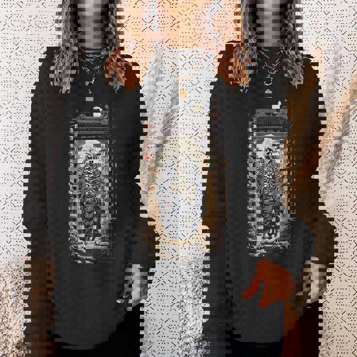 日本 妖怪 骨格 幽霊 美的 江戸 芸術 浮世絵風 スウェットシャツ 彼女への贈り物