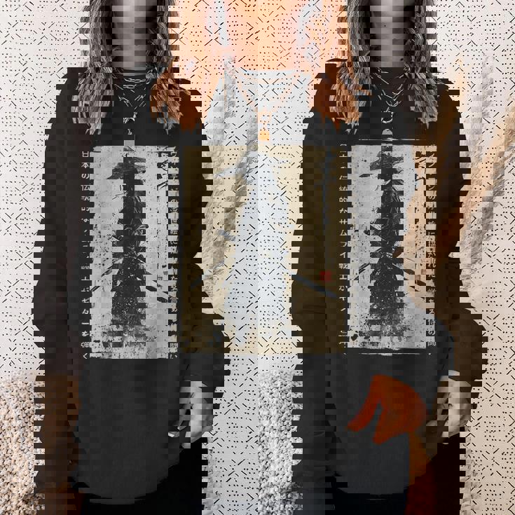 日本 武士 武士 戦闘機 浮世 墨絵 侍 スウェットシャツ 彼女への贈り物