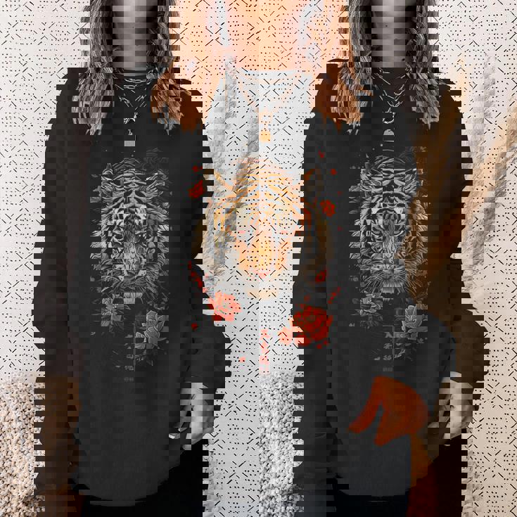 日本のタイガーフェイス 面白いグラフィックtシャツ スウェットシャツ 彼女への贈り物