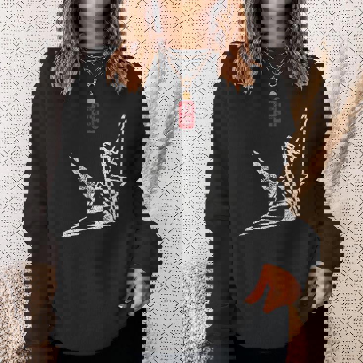 日本のヴィンテージの平和のシンボル折り紙鶴 スウェットシャツ 彼女への贈り物