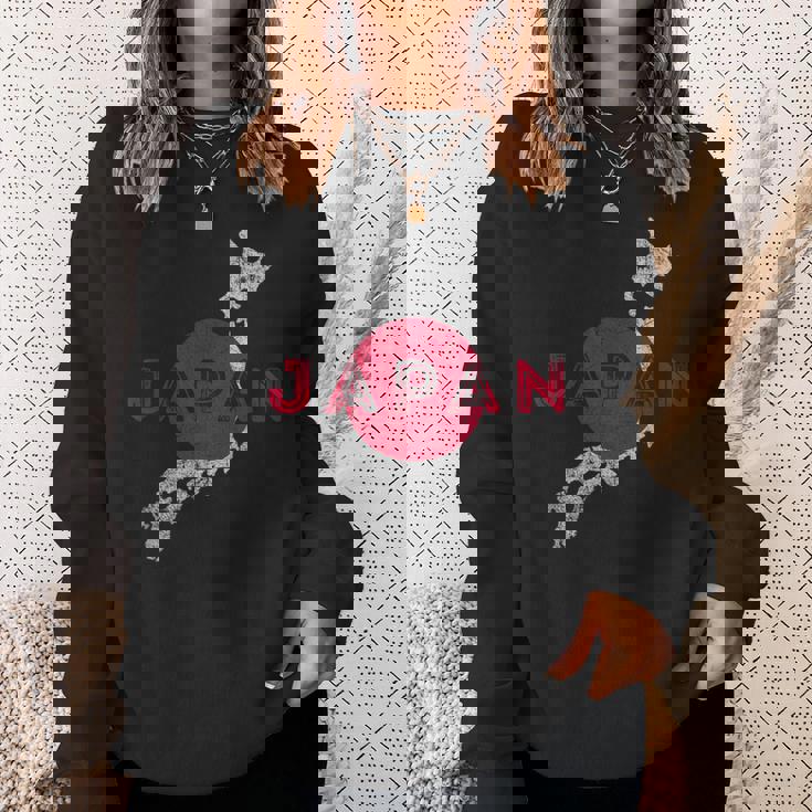 日本の地図と旗 日本のお土産 スウェットシャツ 彼女への贈り物