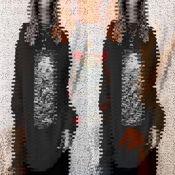 日本の美的マグロ漁師デザイン レトロ浮世絵 スウェットシャツ 彼女への贈り物